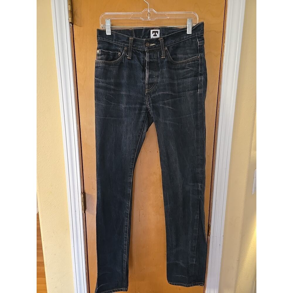 Tellason Jeans Mens 29x 31 Blue Selvedge White Oak Cone Denim Button Fly